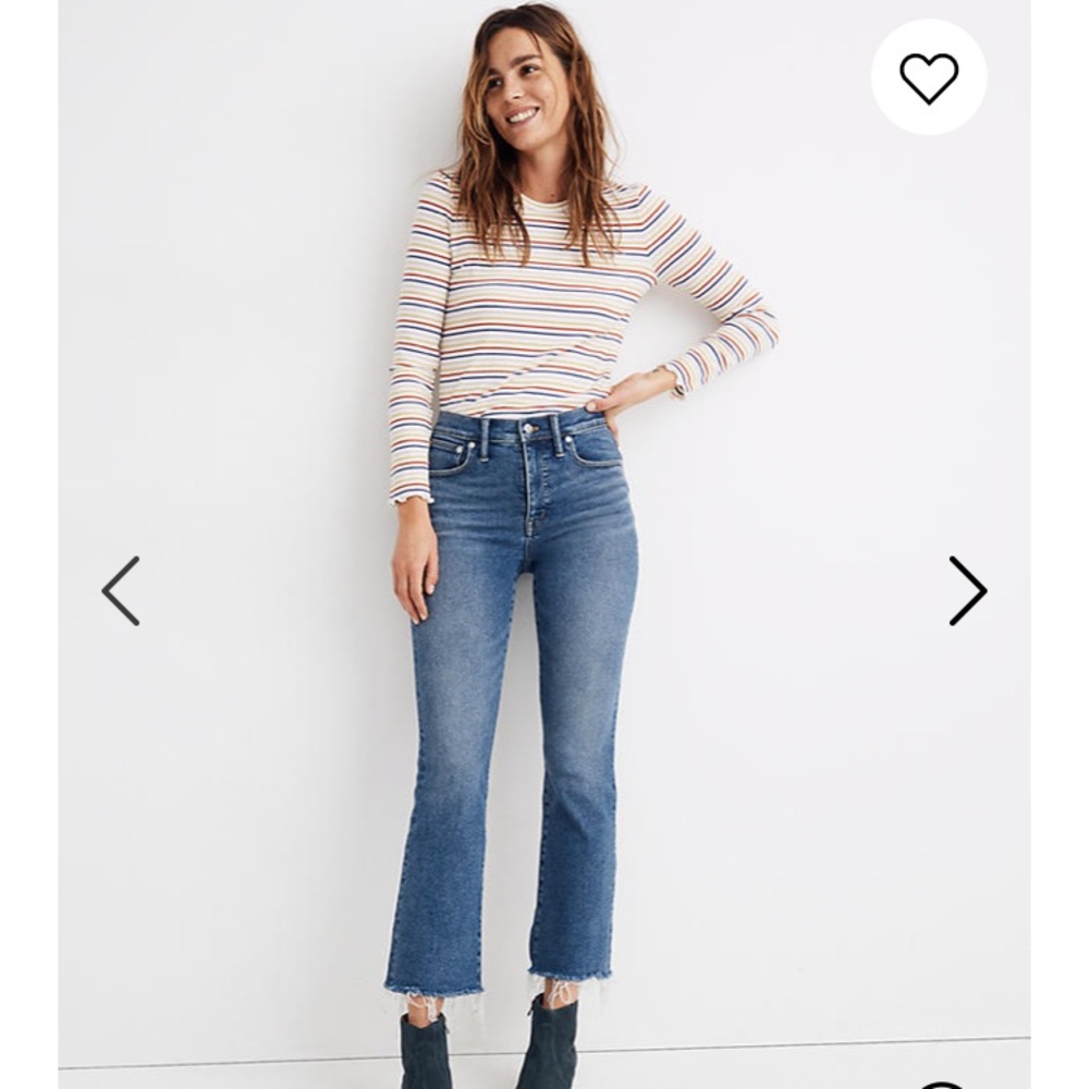 Madewell Cali Demi-Boot jeans with raw hem